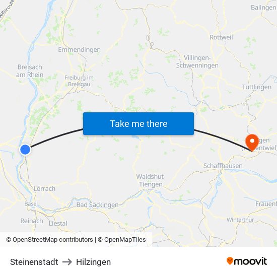 Steinenstadt to Hilzingen map
