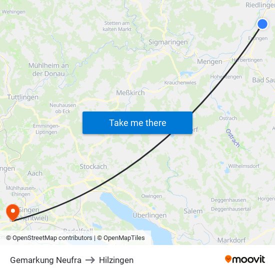 Gemarkung Neufra to Hilzingen map
