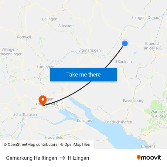 Gemarkung Hailtingen to Hilzingen map