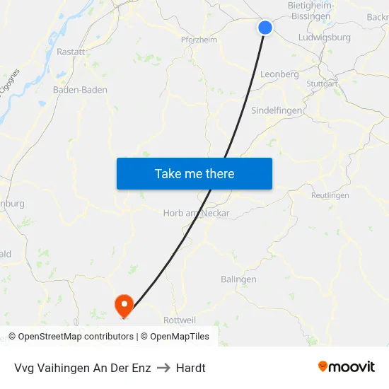Vvg Vaihingen An Der Enz to Hardt map