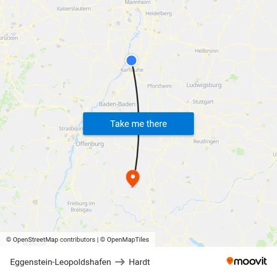 Eggenstein-Leopoldshafen to Hardt map