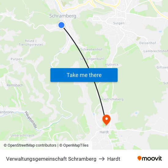 Verwaltungsgemeinschaft Schramberg to Hardt map