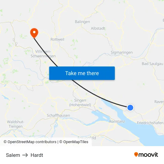 Salem to Hardt map