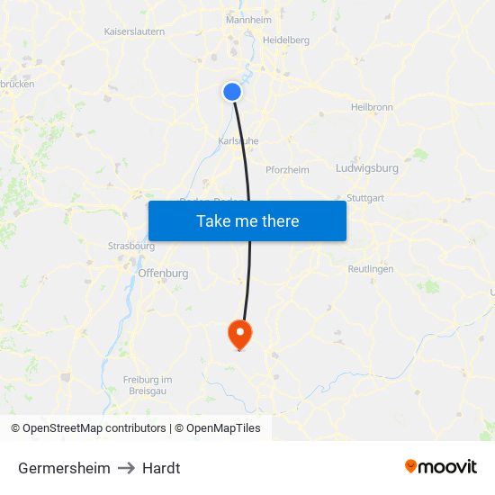 Germersheim to Hardt map