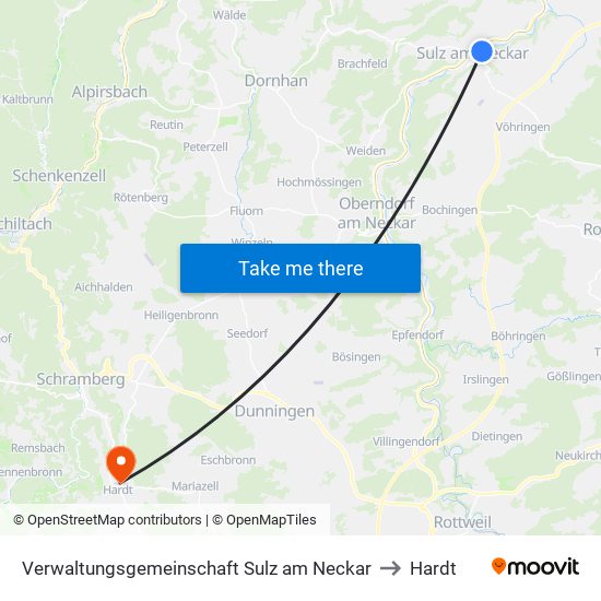 Verwaltungsgemeinschaft Sulz am Neckar to Hardt map