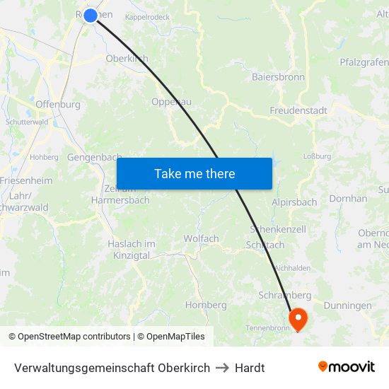 Verwaltungsgemeinschaft Oberkirch to Hardt map