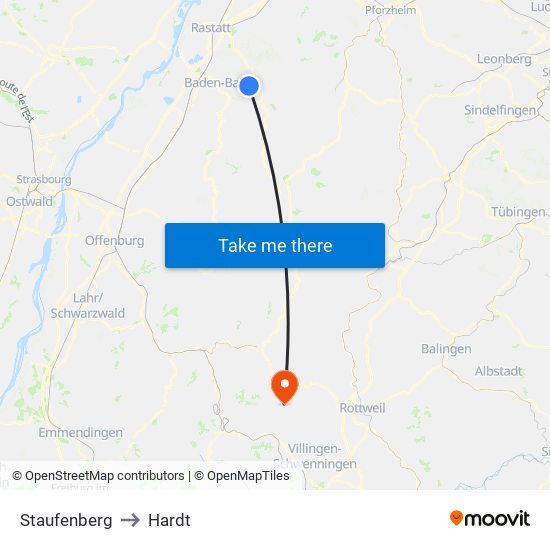 Staufenberg to Hardt map