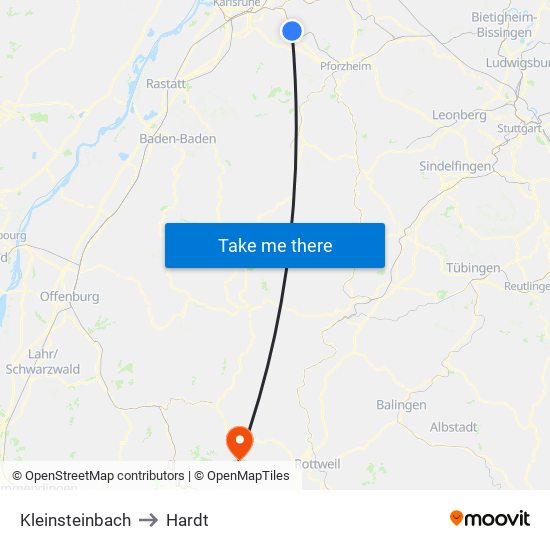 Kleinsteinbach to Hardt map