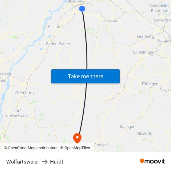 Wolfartsweier to Hardt map