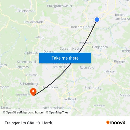 Eutingen Im Gäu to Hardt map