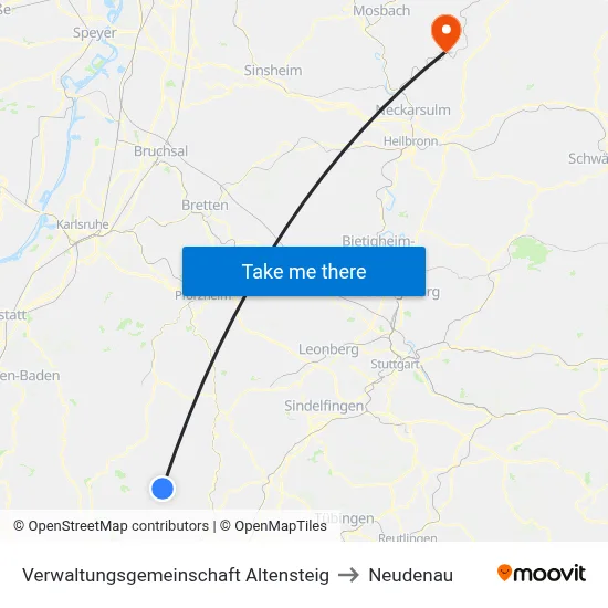 Verwaltungsgemeinschaft Altensteig to Neudenau map