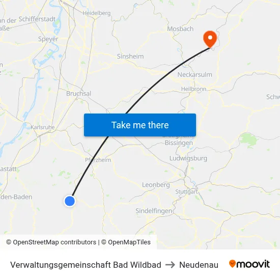 Verwaltungsgemeinschaft Bad Wildbad to Neudenau map