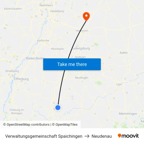 Verwaltungsgemeinschaft Spaichingen to Neudenau map