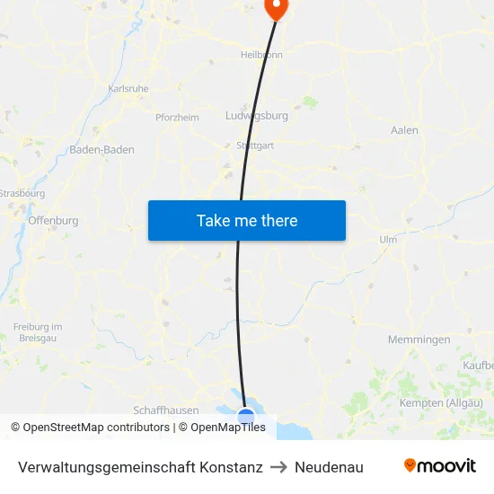 Verwaltungsgemeinschaft Konstanz to Neudenau map