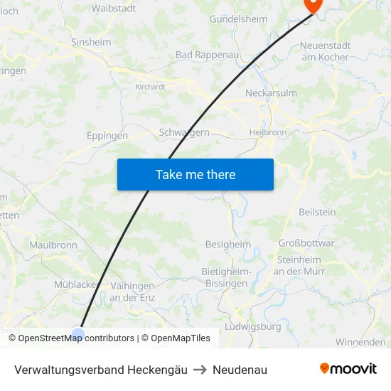 Verwaltungsverband Heckengäu to Neudenau map