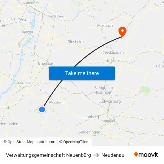 Verwaltungsgemeinschaft Neuenbürg to Neudenau map