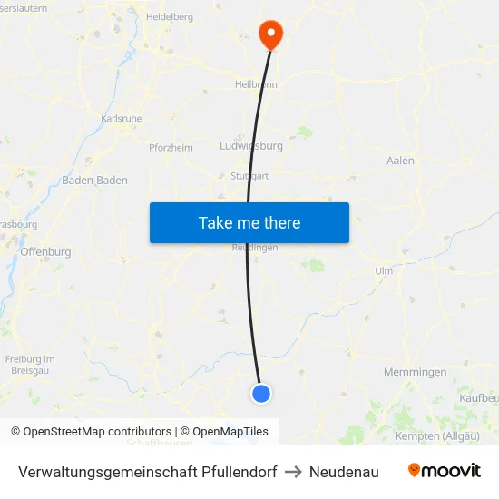 Verwaltungsgemeinschaft Pfullendorf to Neudenau map