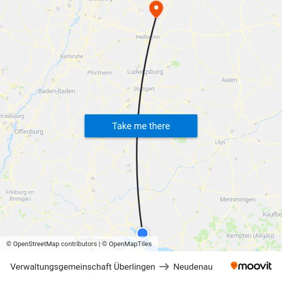 Verwaltungsgemeinschaft Überlingen to Neudenau map