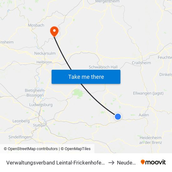 Verwaltungsverband Leintal-Frickenhofer Höhe to Neudenau map