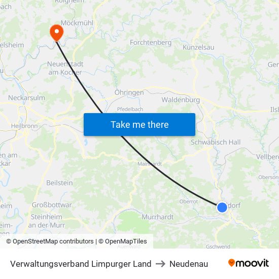 Verwaltungsverband Limpurger Land to Neudenau map