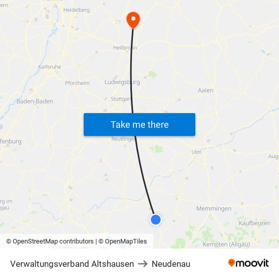 Verwaltungsverband Altshausen to Neudenau map