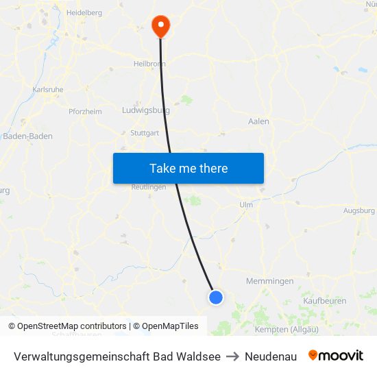 Verwaltungsgemeinschaft Bad Waldsee to Neudenau map