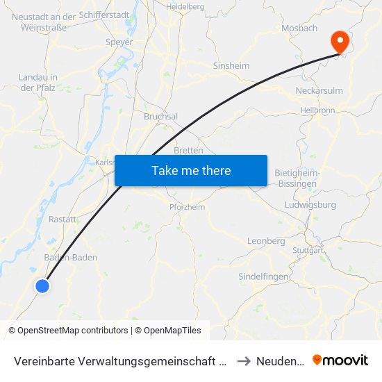 Vereinbarte Verwaltungsgemeinschaft Bühl to Neudenau map