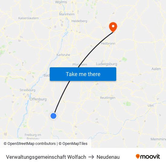 Verwaltungsgemeinschaft Wolfach to Neudenau map