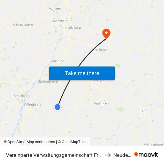Vereinbarte Verwaltungsgemeinschaft Freudenstadt to Neudenau map