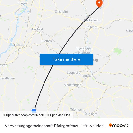 Verwaltungsgemeinschaft Pfalzgrafenweiler to Neudenau map