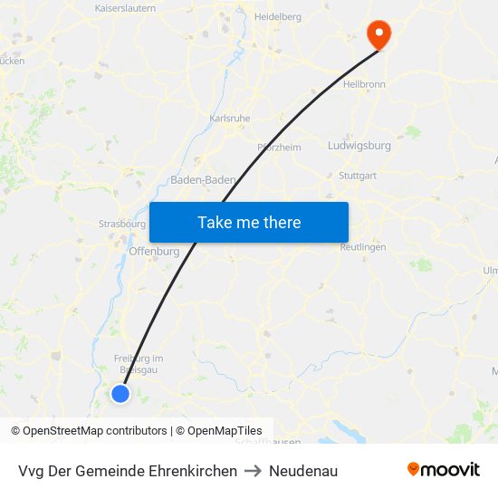 Vvg Der Gemeinde Ehrenkirchen to Neudenau map