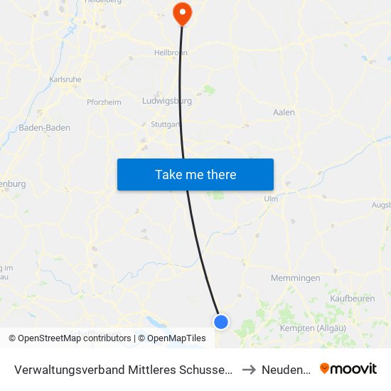 Verwaltungsverband Mittleres Schussental to Neudenau map