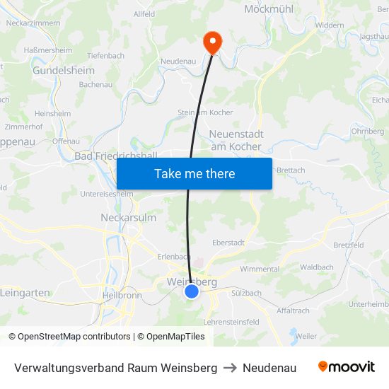 Verwaltungsverband Raum Weinsberg to Neudenau map