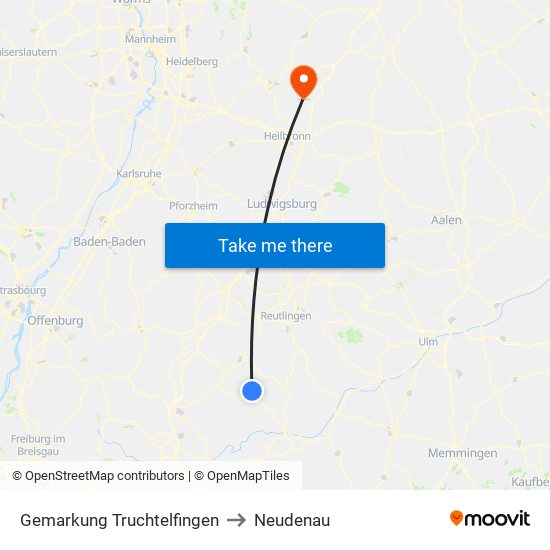 Gemarkung Truchtelfingen to Neudenau map