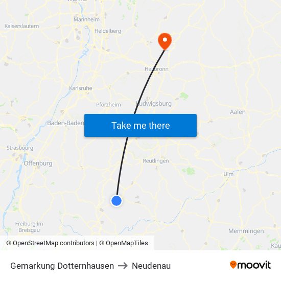 Gemarkung Dotternhausen to Neudenau map