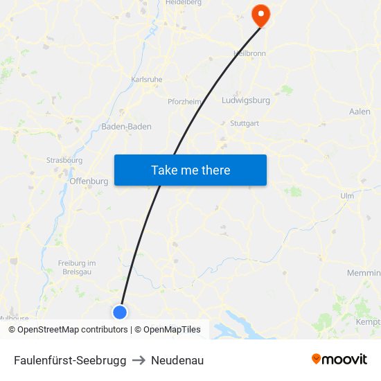 Faulenfürst-Seebrugg to Neudenau map