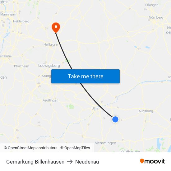 Gemarkung Billenhausen to Neudenau map