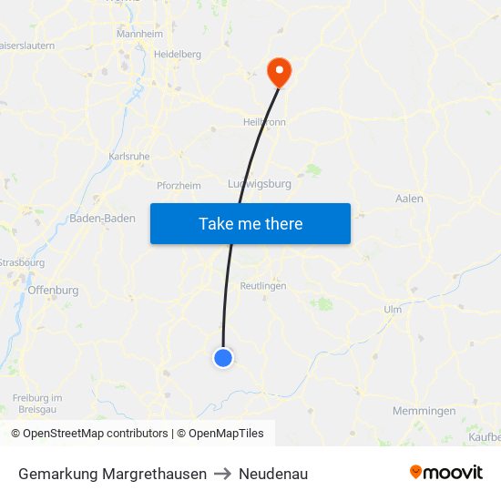 Gemarkung Margrethausen to Neudenau map