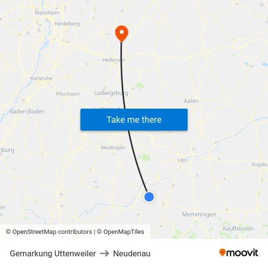Gemarkung Uttenweiler to Neudenau map