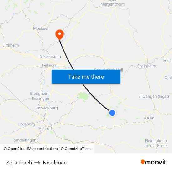 Spraitbach to Neudenau map