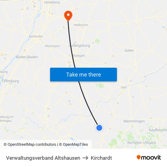 Verwaltungsverband Altshausen to Kirchardt map