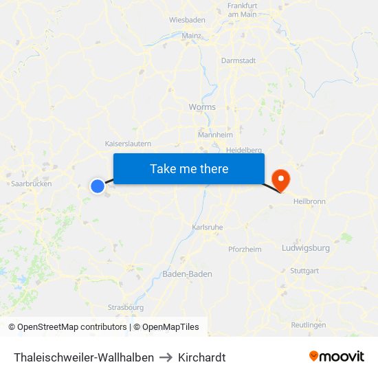 Thaleischweiler-Wallhalben to Kirchardt map