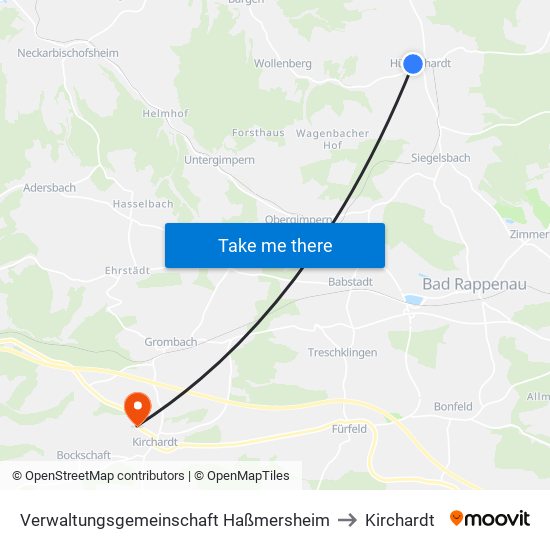 Verwaltungsgemeinschaft Haßmersheim to Kirchardt map
