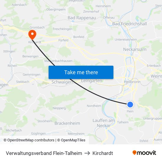 Verwaltungsverband Flein-Talheim to Kirchardt map