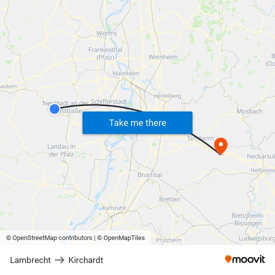 Lambrecht to Kirchardt map