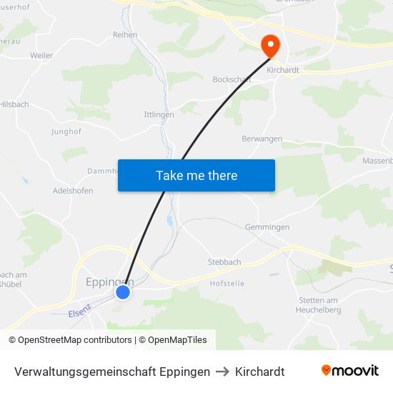 Verwaltungsgemeinschaft Eppingen to Kirchardt map