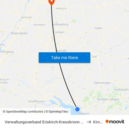 Verwaltungsverband Eriskirch-Kressbronn am Bodensee-Langenargen to Kirchardt map