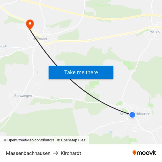 Massenbachhausen to Kirchardt map