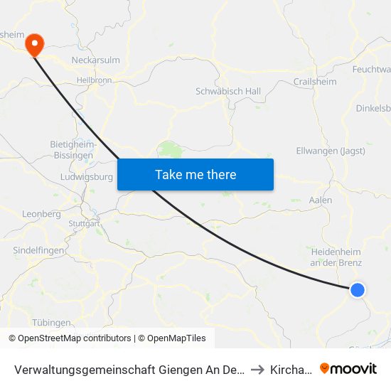 Verwaltungsgemeinschaft Giengen An Der Brenz to Kirchardt map