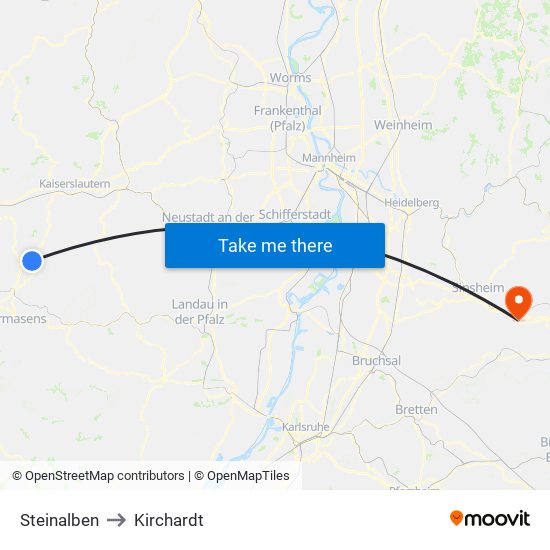 Steinalben to Kirchardt map